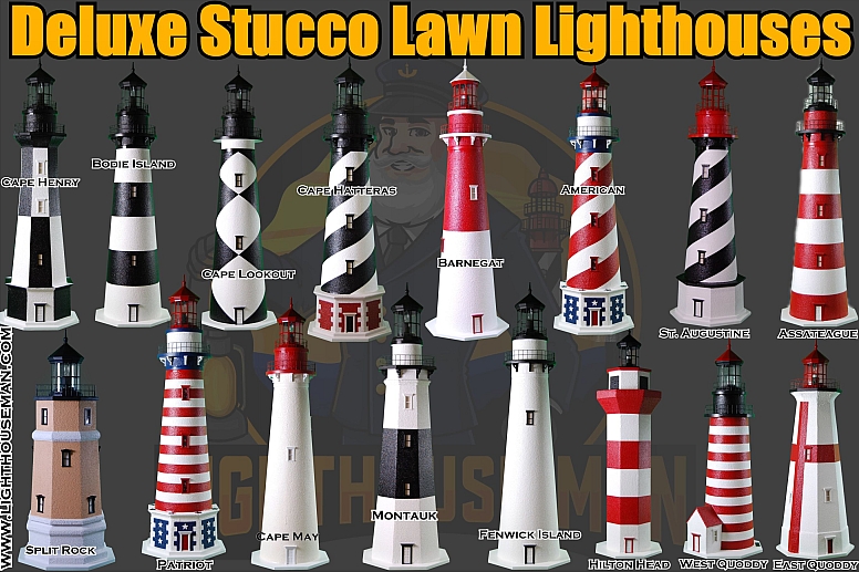 all deluxe stucco lawn lighthouses