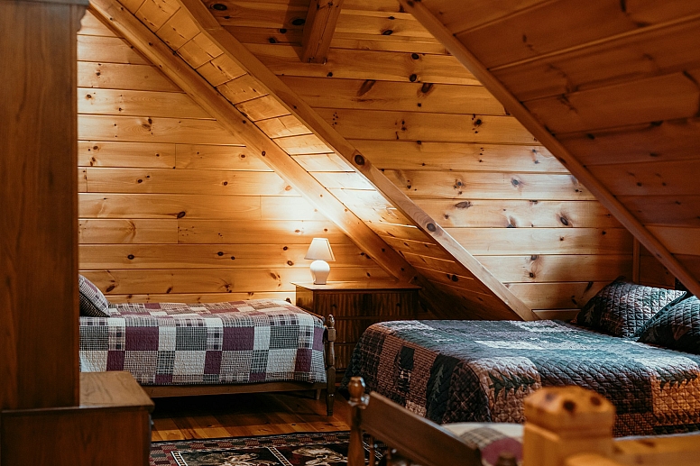 wood cabin style loft conversion